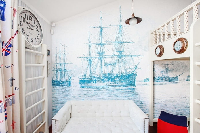 conception d'une chambre d'enfant dans un style marin