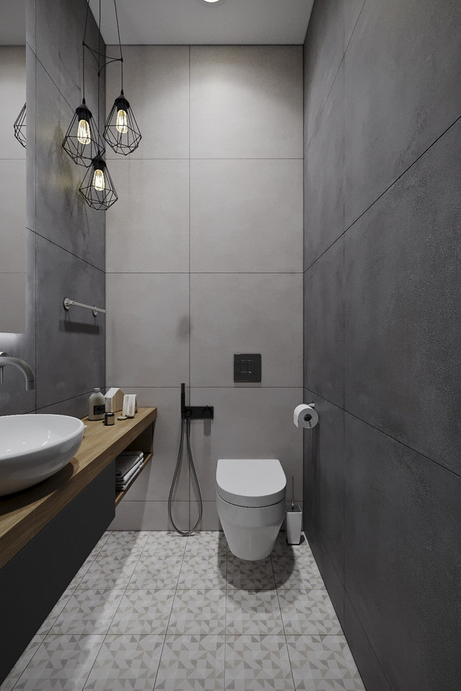 conception de toilettes dans des tons gris