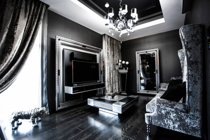 Salon noir et argent