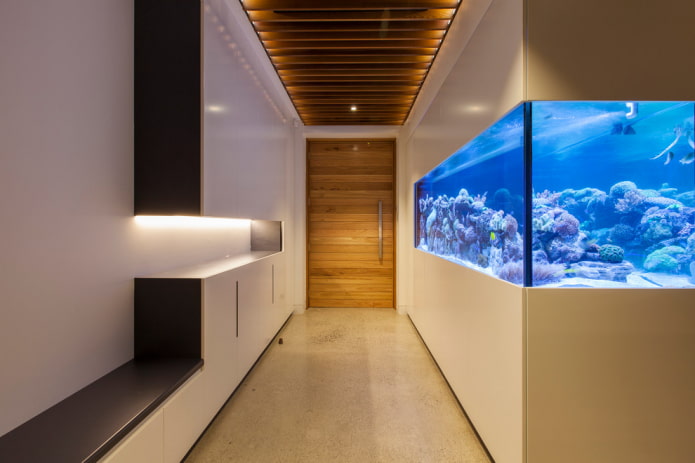 intérieur de couloir avec aquarium