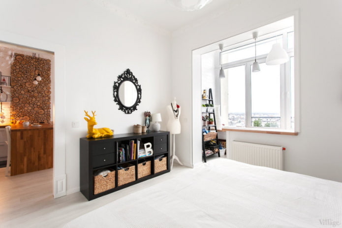 chambre avec balcon de style scandinave