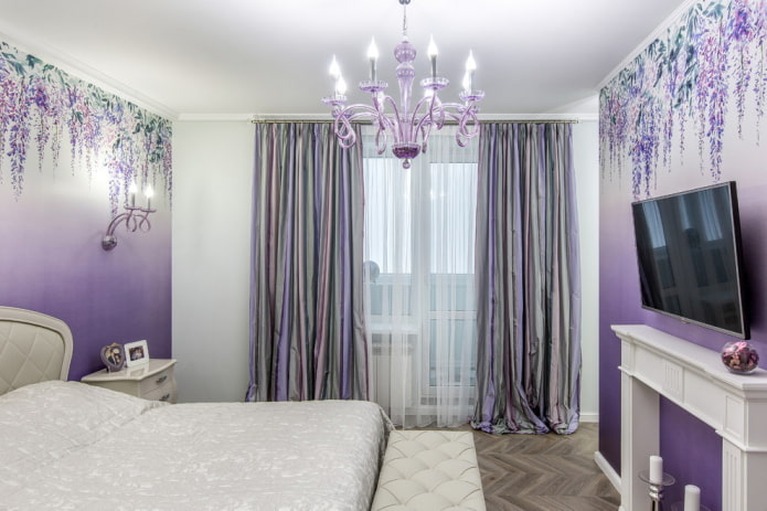 design d'intérieur de chambre lilas