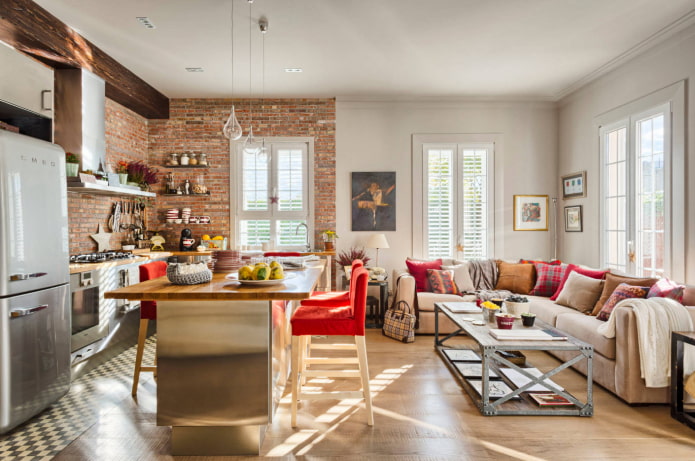 chambre avec mur de briques