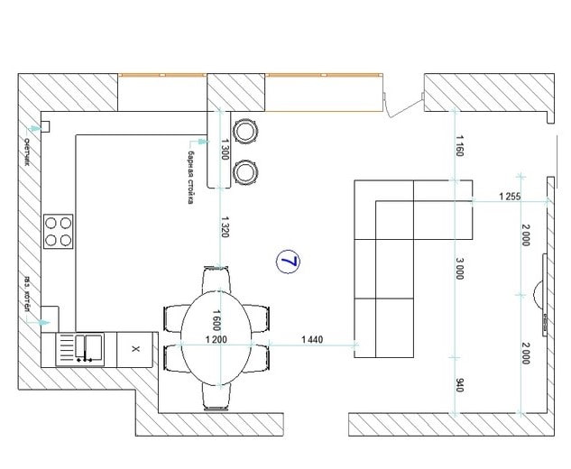 แบบห้องครัว-ห้องนั่งเล่น 30 ตร.ว