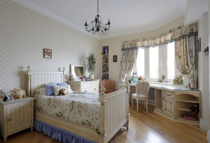 meubles à l'intérieur d'une chambre d'enfants de style provençal