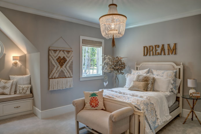 intérieur de chambre d'enfant beige et gris