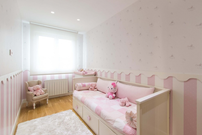 intérieur de chambre 9 carrés pour une fille