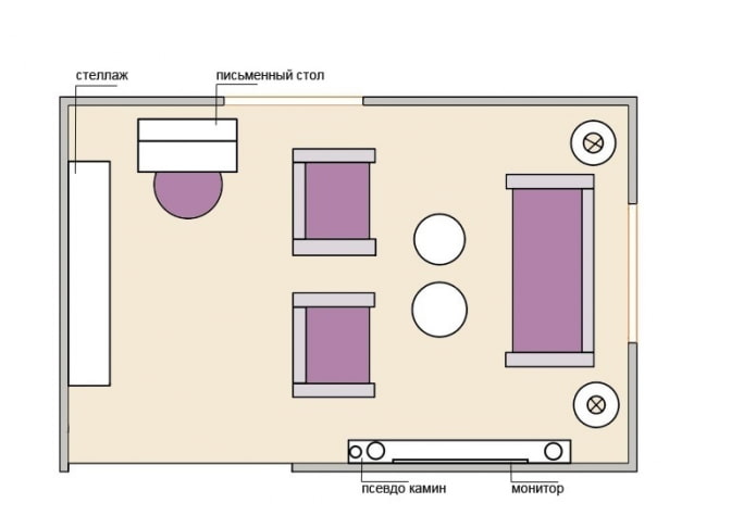 Aménagement du salon 15 m² Avec un lieu de travail