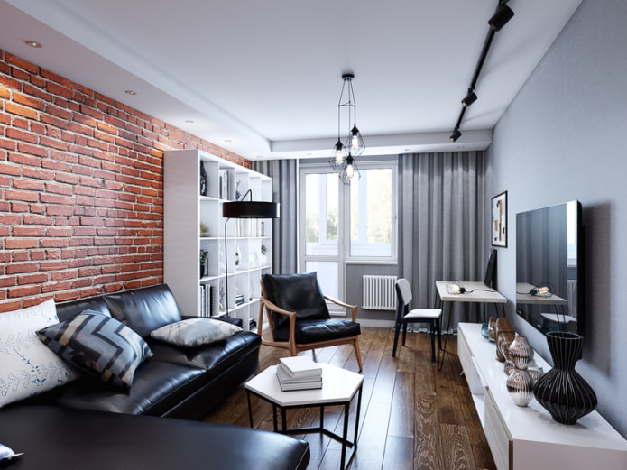 intérieur de style loft de la salle à Khrouchtchev