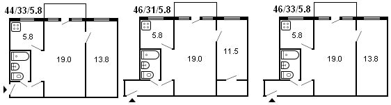 aménagement d'un immeuble Khrouchtchev de 2 pièces, série 464