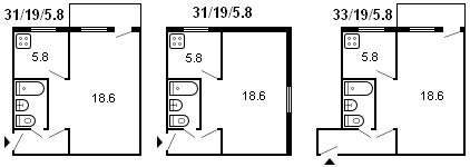 แผนผังห้องครุสชอฟ 1 ห้อง รุ่น 434 ปี 1958