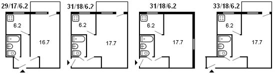 แผนผังห้องครุสชอฟ 1 ห้อง รุ่น 434 1960