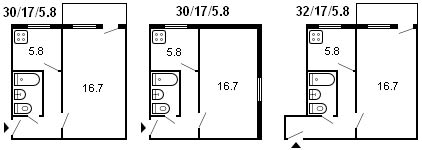 แผนผังห้องครุสชอฟ 1 ห้อง รุ่น 434 ปี 2504