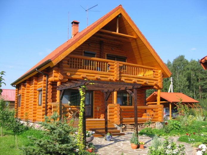 projet d'une maison en bois avec balcon