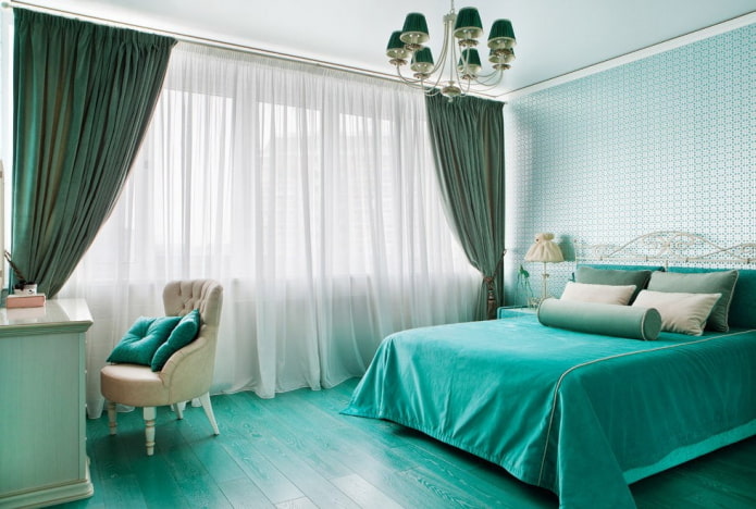 finition chambre turquoise