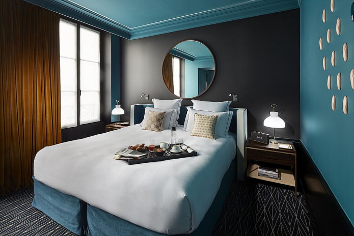 chambre turquoise dans un style moderne