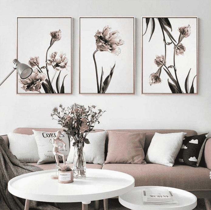 photos de fleurs sur le mur