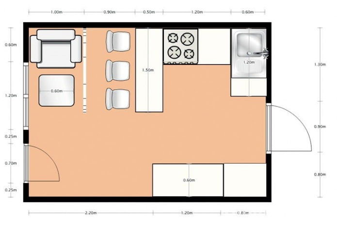 layout ng kusina 14 metro