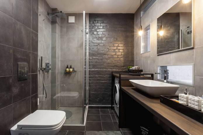 loft de salle de bain sombre