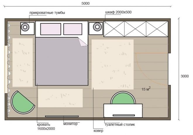 disposition des chambres 15 m²