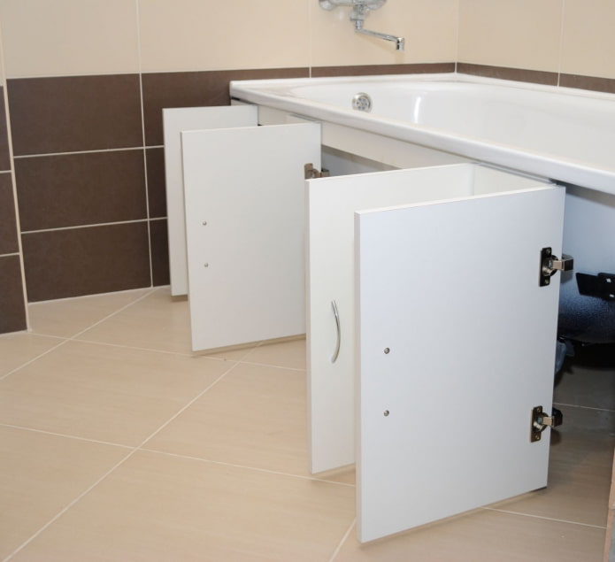 portes battantes sous la salle de bain