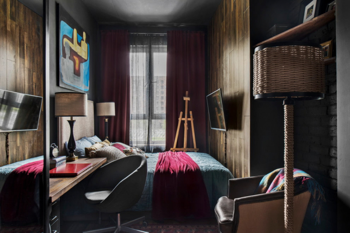 chambre de couleur sombre