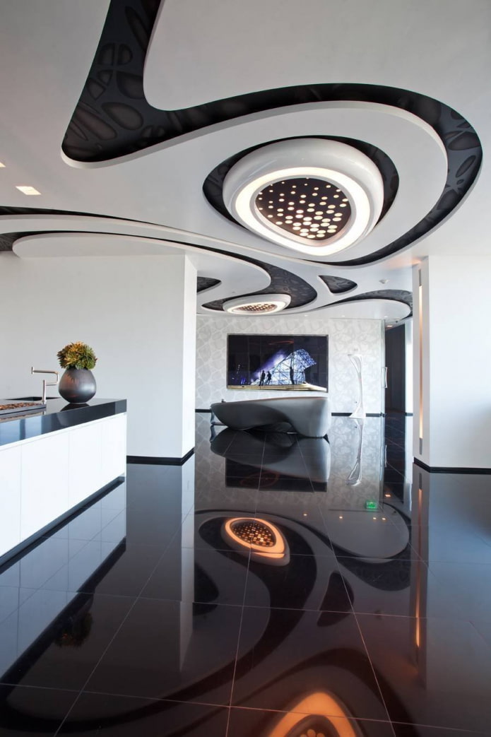 plafond dans le style du futurisme