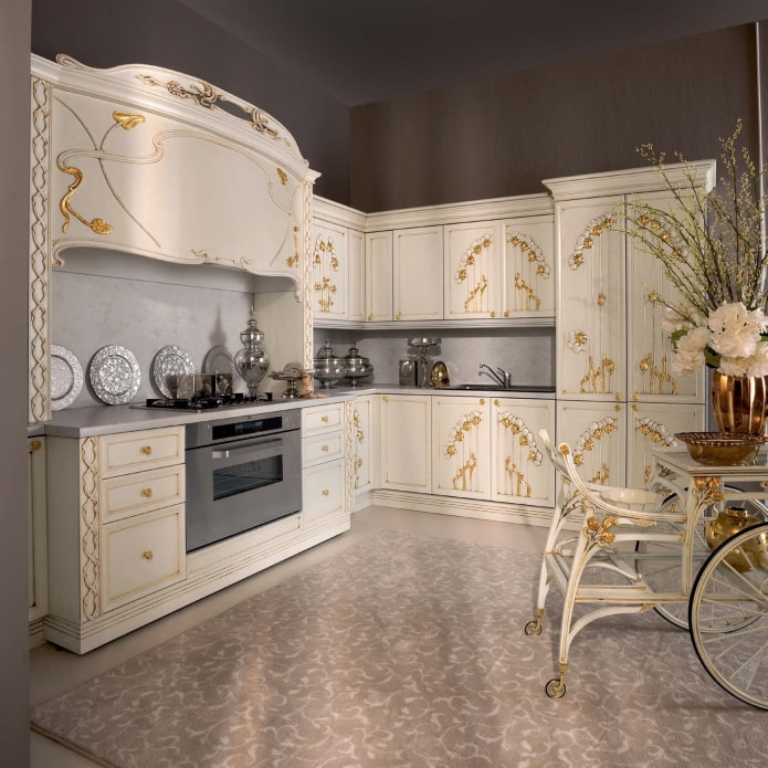 set de cuisine avec motif floral