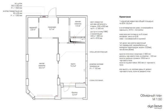 Plan de l'appartement avant rénovation