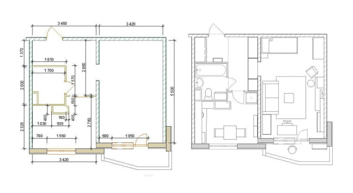 Aménagement d'un appartement série p-44