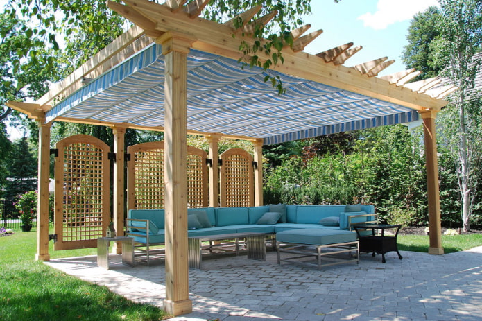 fából készült pergola