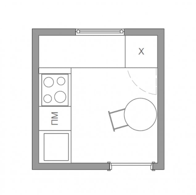 plan de cuisine 4 carrés