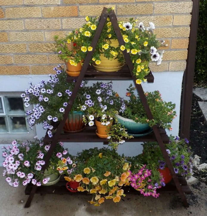 Stand avec des pots dans le pays