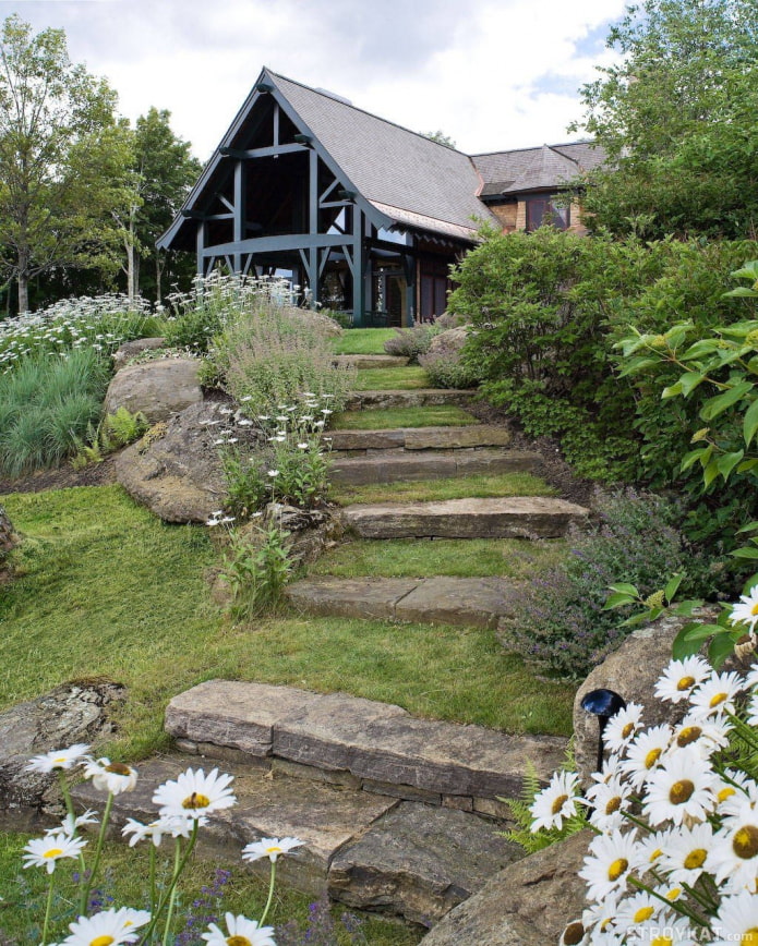 chemin vers la maison sur la pente