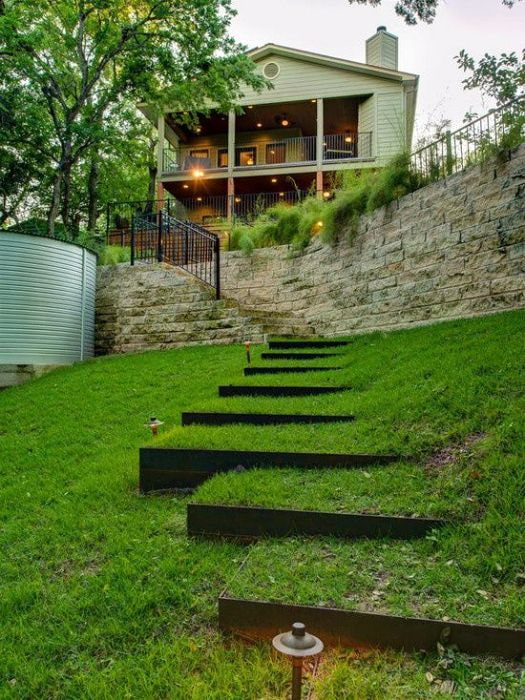 terrasse avec murs en bois