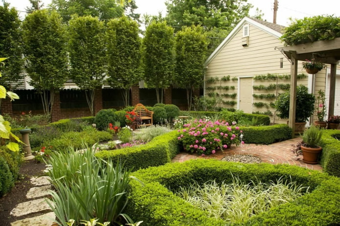 aménagement paysager dans le jardin