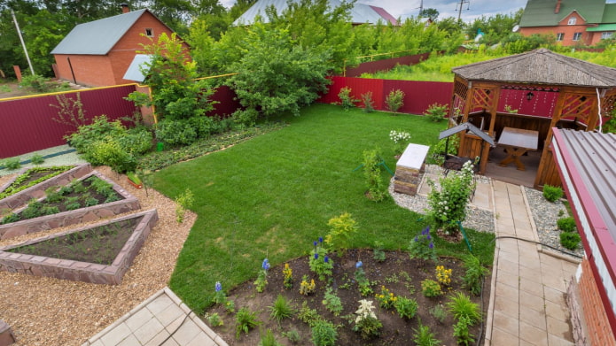 séparation des zones dans le jardin