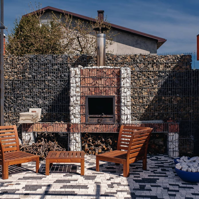 barbecue au gabion