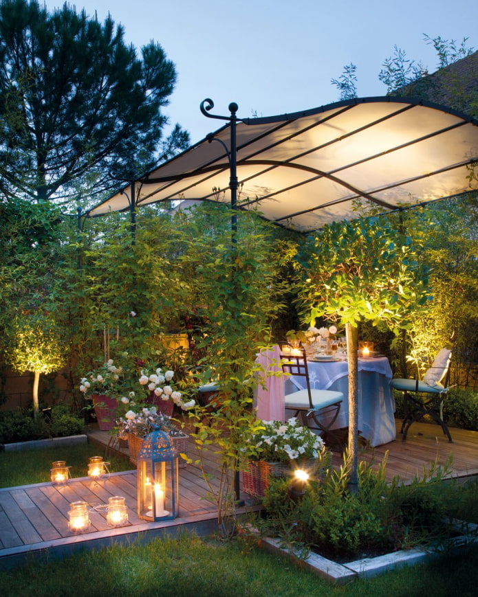 terrasse dans le jardin