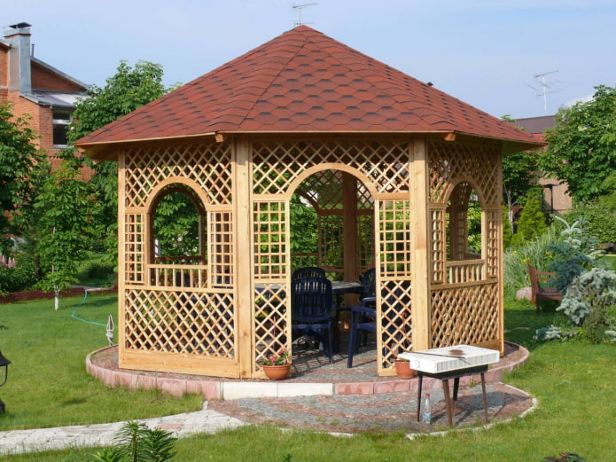 gazebo rack dans le jardin