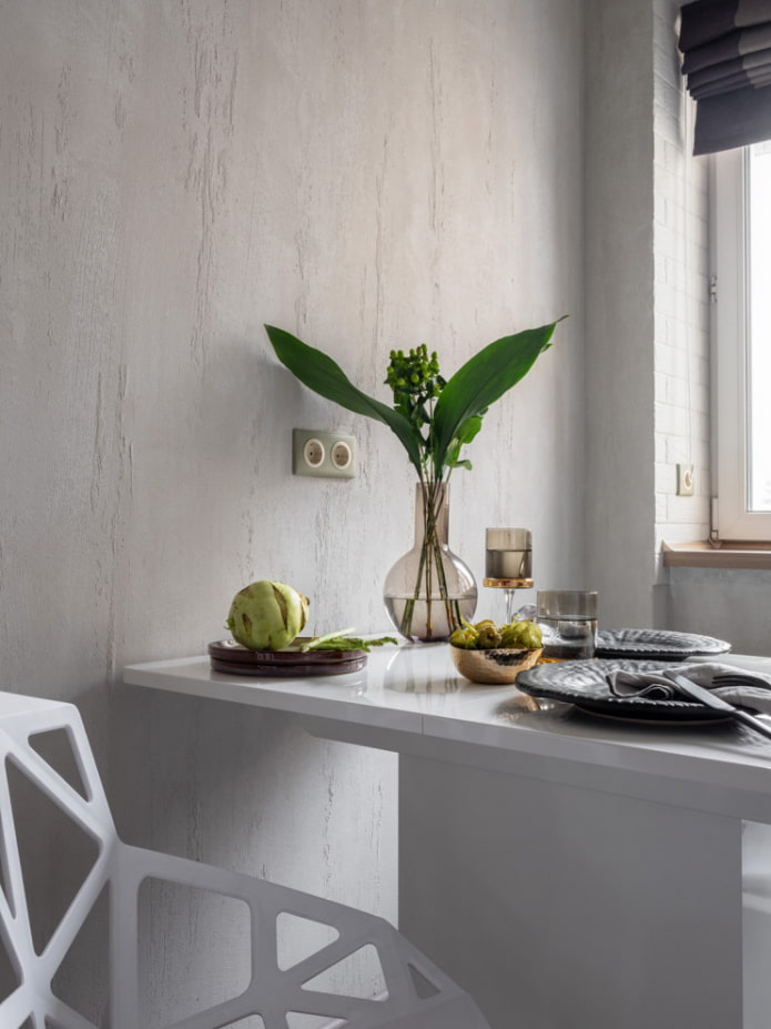 Plâtre décoratif dans la cuisine