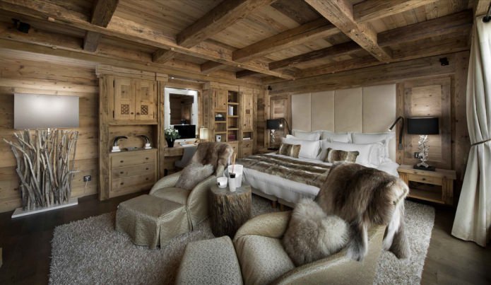 chambre de style chalet