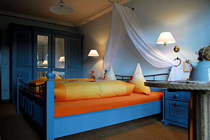 chambre bleu-orange