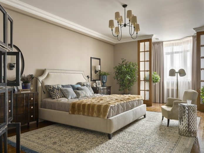 chambre néoclassique beige