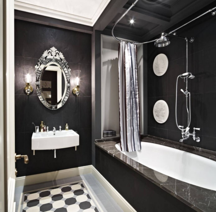 salle de bain noire