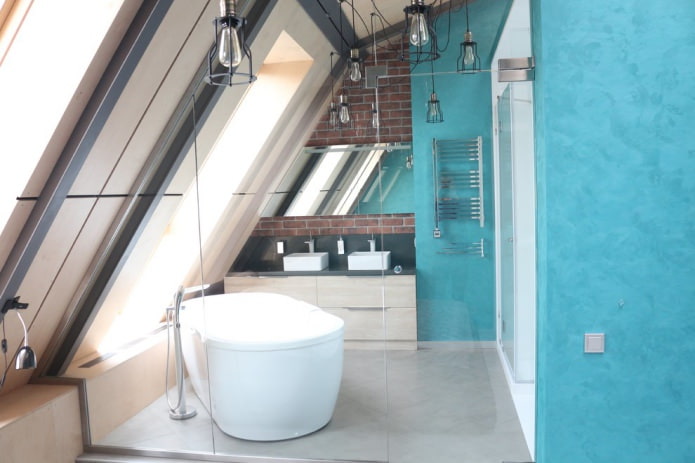 couleurs de salle de bain style loft