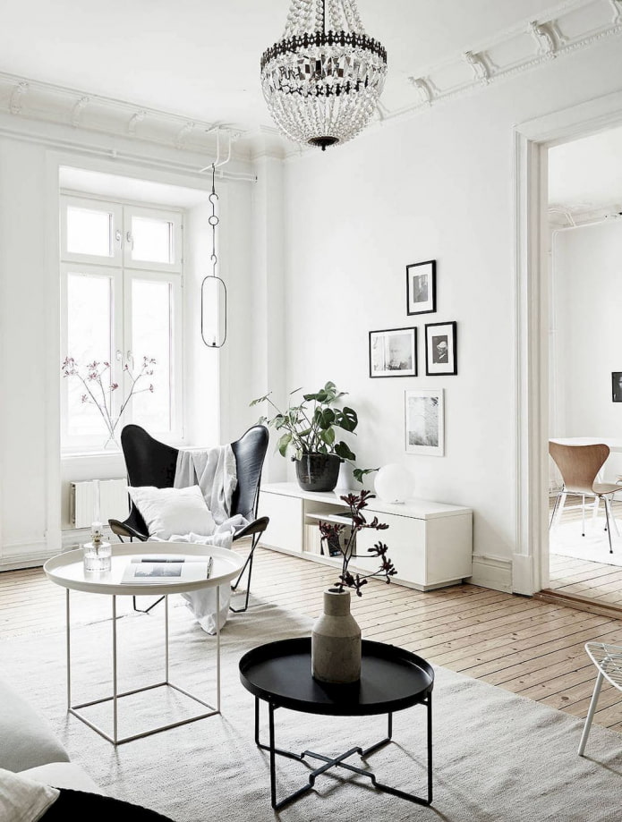 intérieur blanc de style scandi