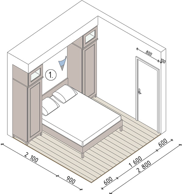 plan chambre 6 m²