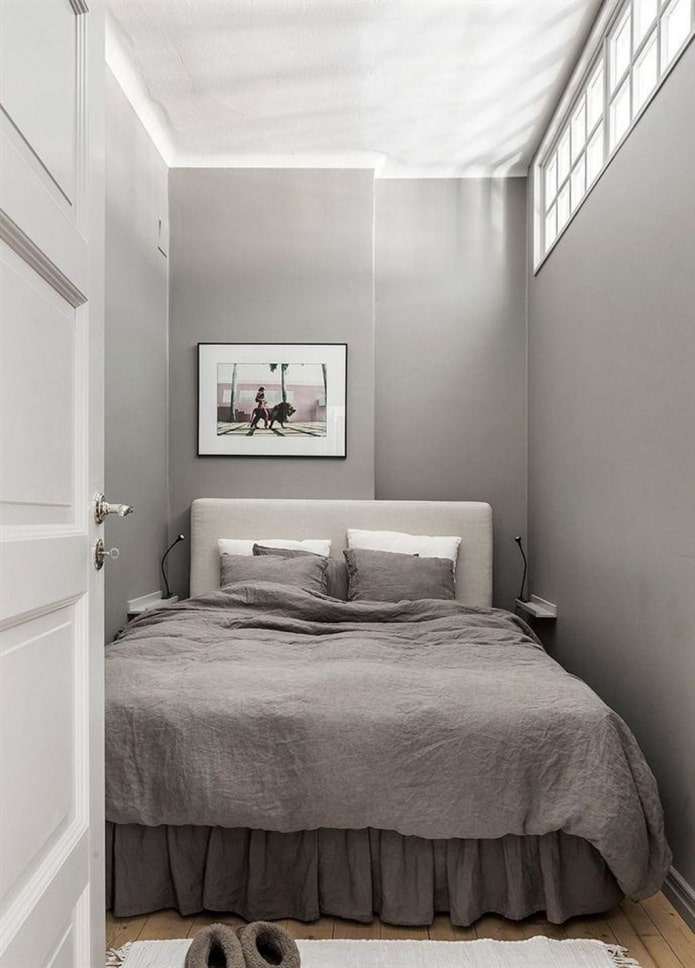 chambre gris-beige