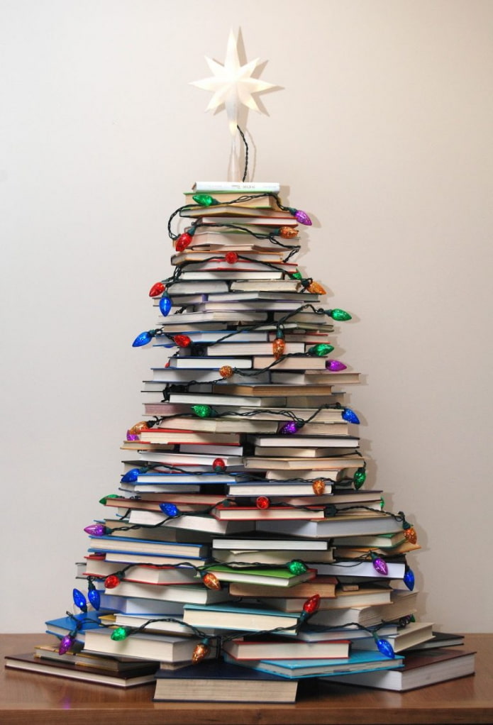 Arbre de Noël de livres